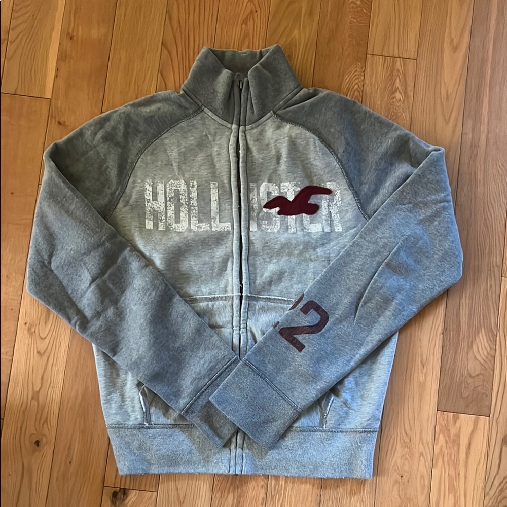 Hollister Gray Full-Zip Sweatshirt